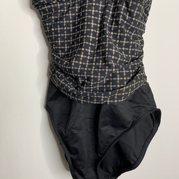 Miraclesuit Printed One Piece Swimsuit Black Womens Size 14 - Picture 10 of 10